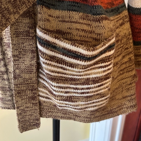 Vintage 1970s Space Dye Western Wrap Style Bell Sleeve Cardigan - Picture 5 of 8